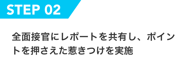 全面接官にレポートを共有し、ポイントを押さえた惹きつけを実施