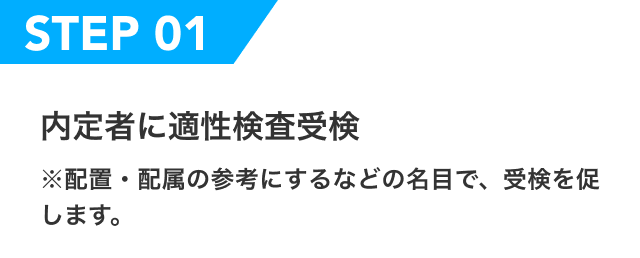 内定者に適性検査受検